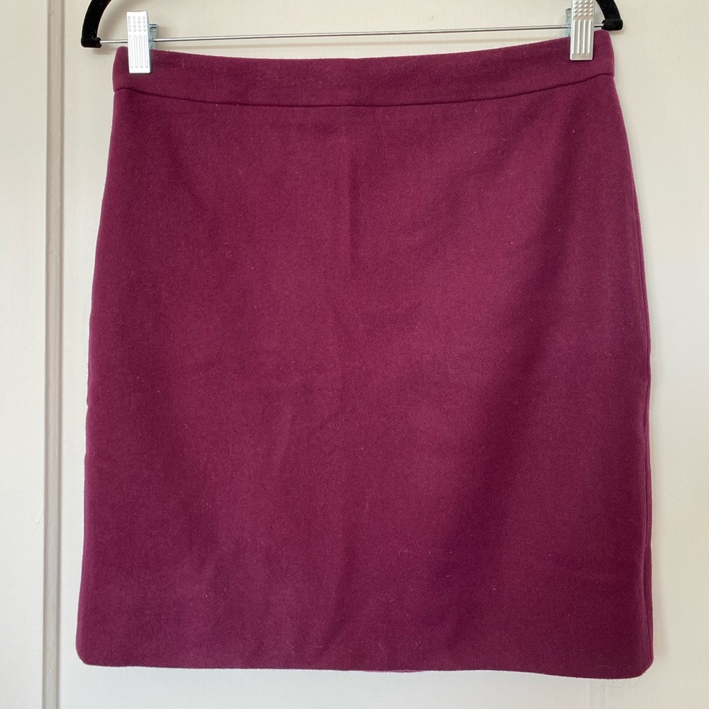 J. Crew Purple wool pencil/mini skirt